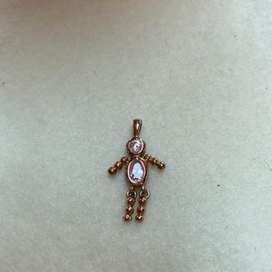 Little boy charm with clear stones